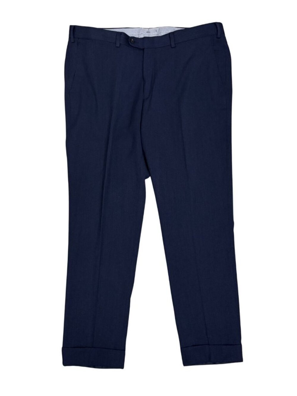 $400 Vitale Barberis Canonico Luxury Wool Dress Pants Pleated Blue Mens 38x30